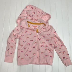 Girls Cat Jack 4T Hoodie Zip Jacket Pink Neon Rainbow Fleece
